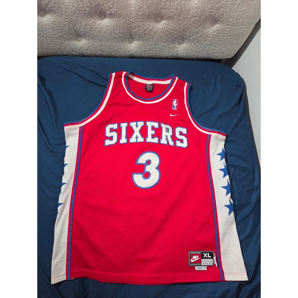 Nike Philadelphia 76ers Allen Iverson #3 Jersey Red XL Length +2 NBA Vintage